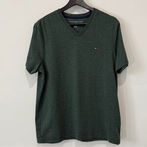 Tommy Hilfiger Men's Dark Green V-Neck Tee